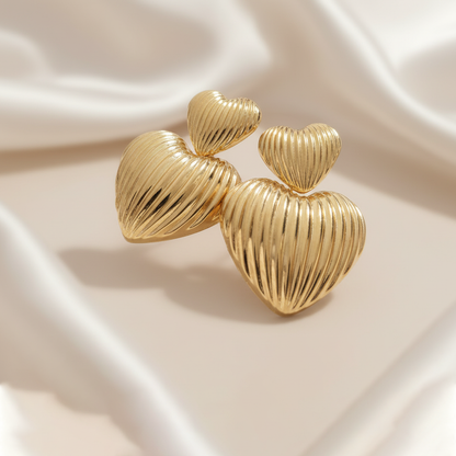 Anti-Tarnish Heart Dangler Earrings